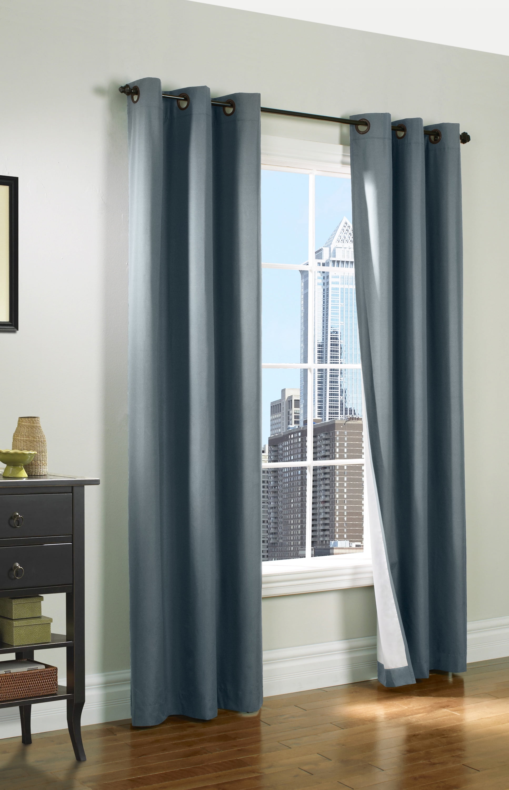 Loft Living Plano Room Darkening Grommet Indoor Curtain 40 x 84 in Slate Blue