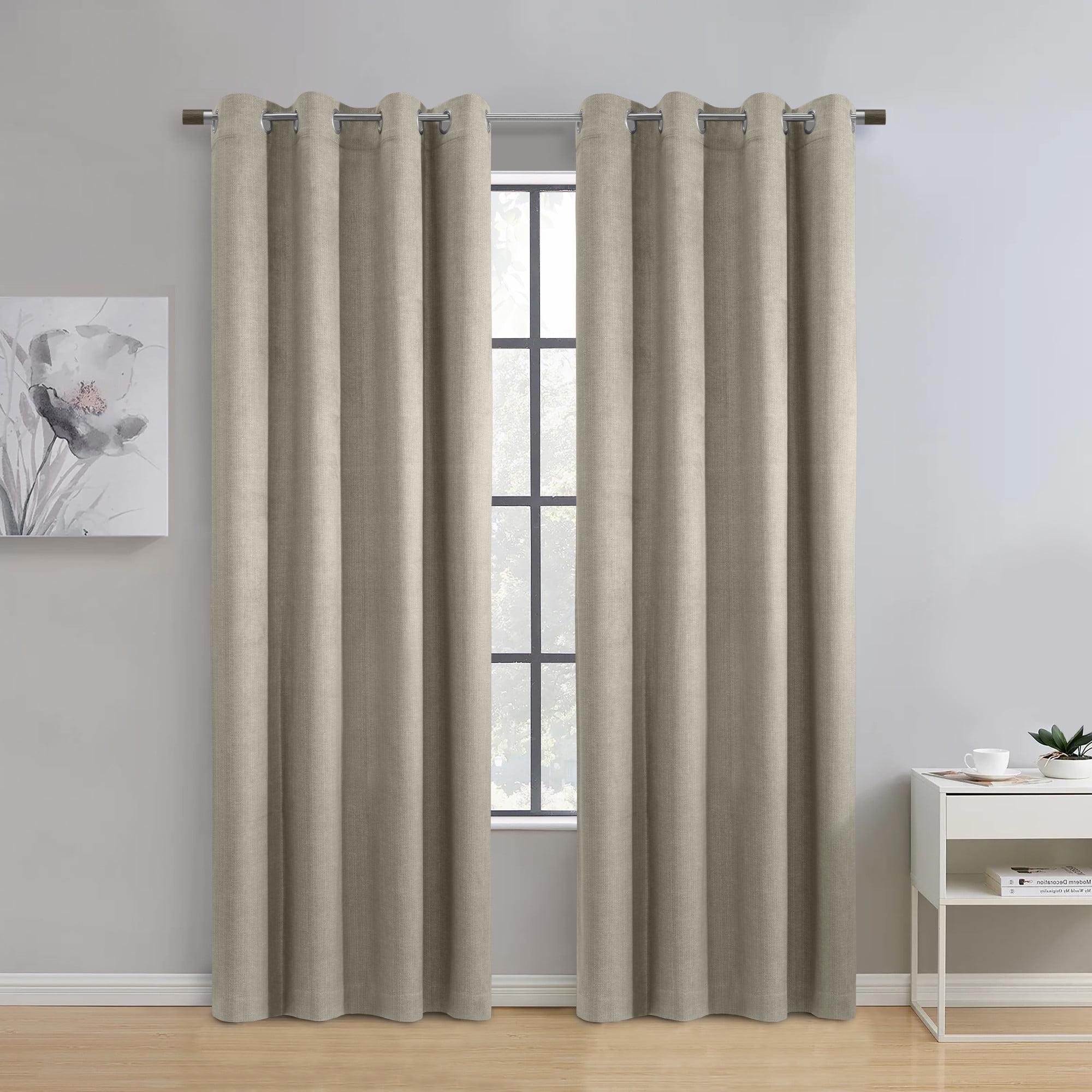 Loft Living Pristina Blackout Grommet Indoor Curtain 52 x 63 in Taupe