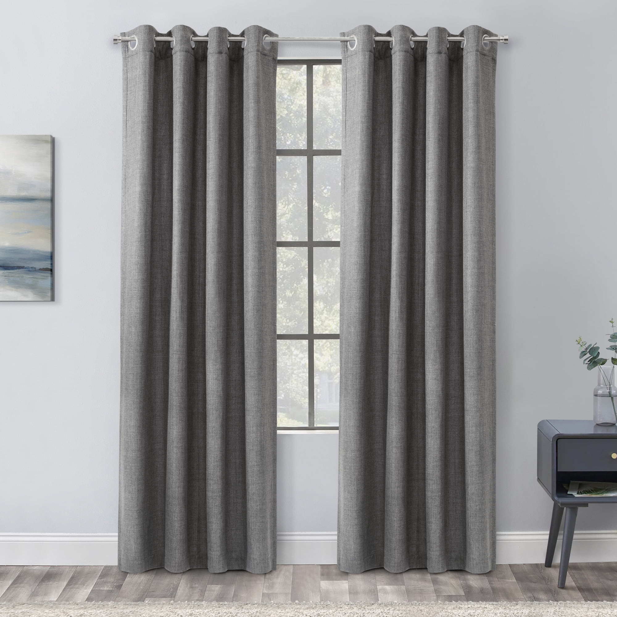 Loft Living Sanaa Light Filtering Grommet Indoor Curtain 52 x 84 in Grey