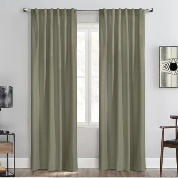 Loft Living Sicily Room Darkening Dual Header Indoor Curtain 50 x 108 in Taupe
