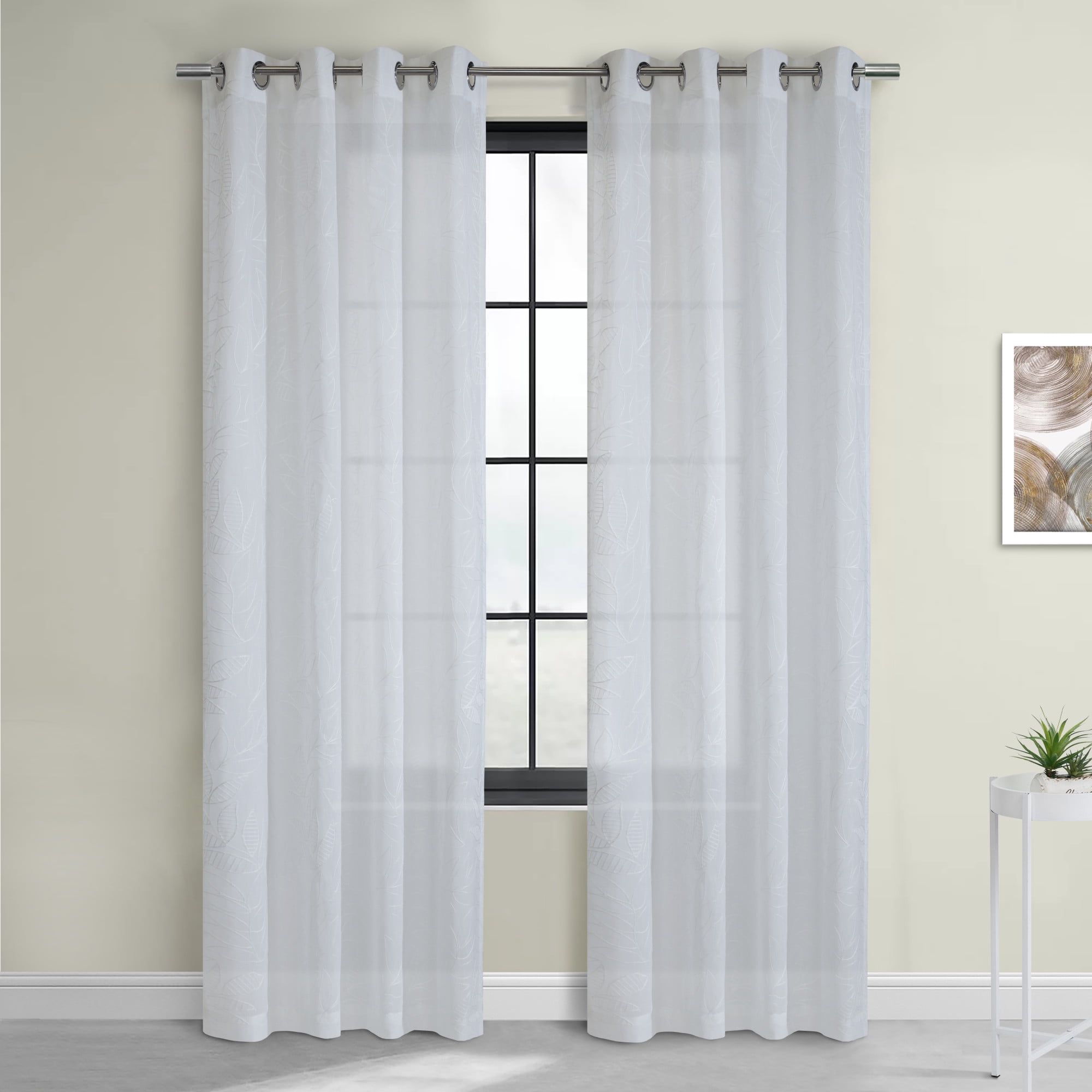 Loft Living Valera Sheer Grommet Indoor Curtain 52 x 108 in White