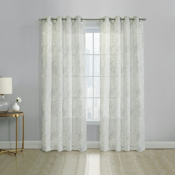 Loft Living Valera Sheer Grommet Indoor Curtain 52 x 84 in Grey