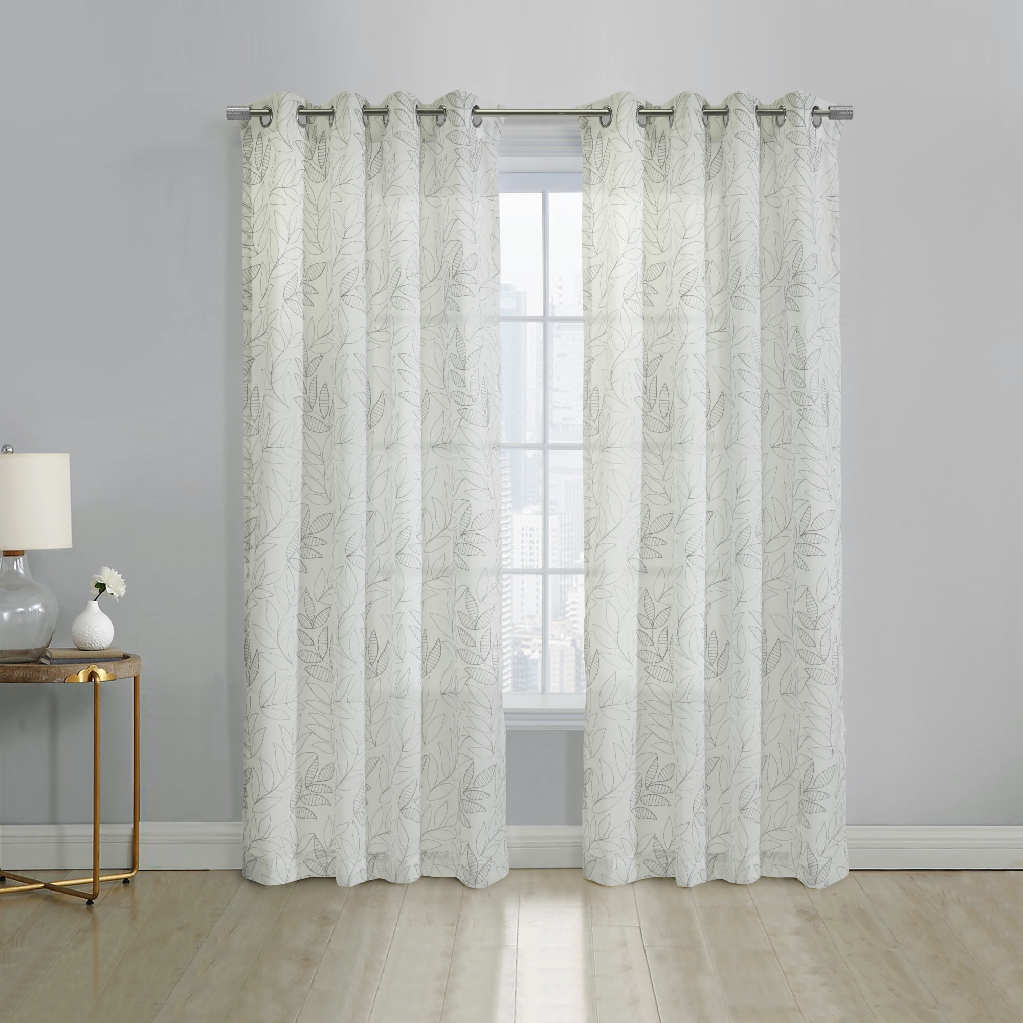 Loft Living Valera Sheer Grommet Indoor Curtain 52 x 95 in Grey