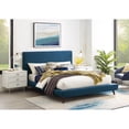 thumbnail image 1 of Loft Lyfe Jessie Platform Bed Linen Upholstery Queen Size, Denim, 1 of 9