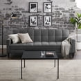thumbnail image 1 of Loft Lyfe Swaine Linen Sofa Bed Convertible Tufted With Storage, Charcoal, 1 of 11