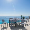 thumbnail image 1 of Loft Outdoor Dining Set with 6 Arm Chairs and 55 inch Extension Table Dark Gray, 1 of 4