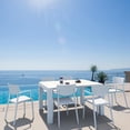 thumbnail image 1 of Compamia Loft Outdoor Dining Set with 6 Arm Chairs and 55 inch Extension Table White, 1 of 4