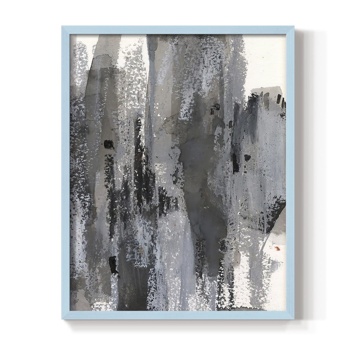 Loft Pastel III Framed Print in Blue Solid Wood Framed Print No Nail Hanging