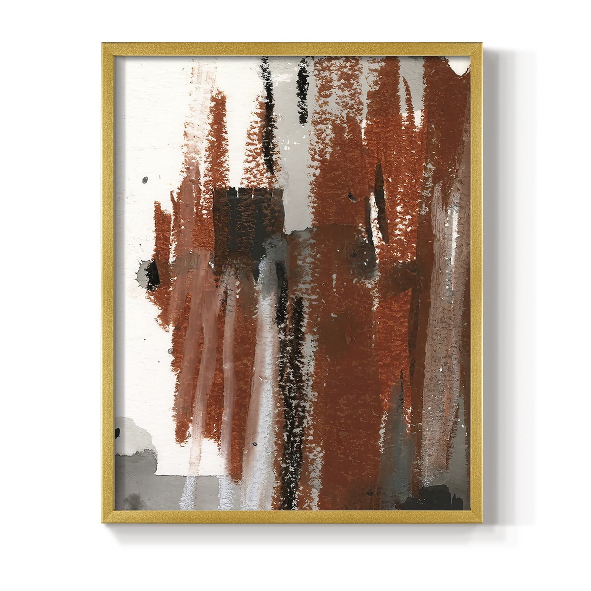 Loft Pastel V Framed Print in Gold Solid Wood Framed Print No Nail Hanging