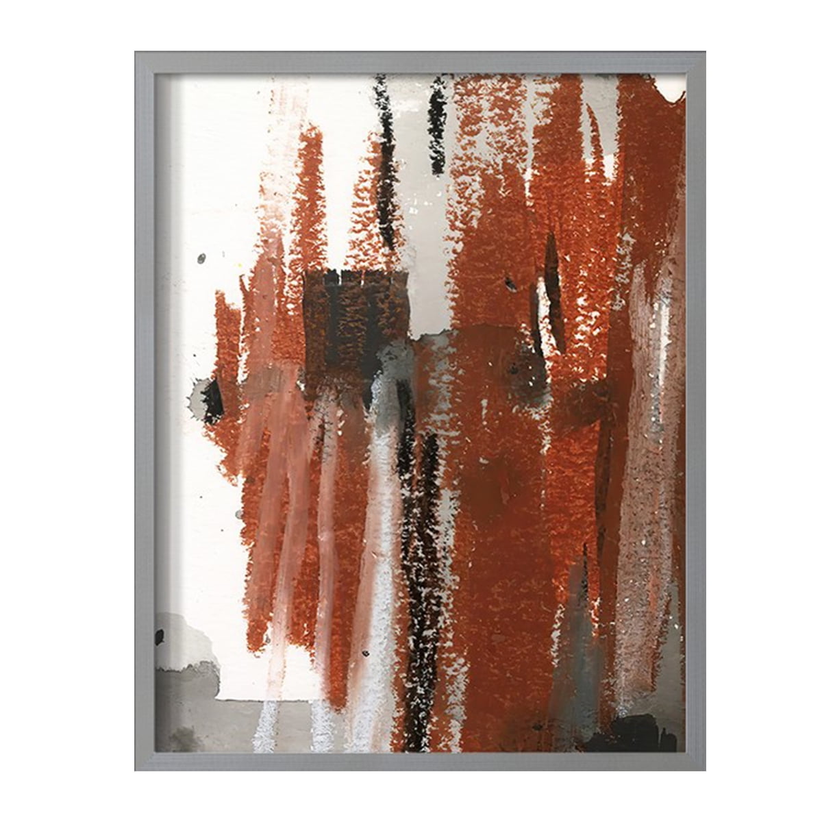 Loft Pastel V Framed Print in Gray Solid Wood Framed Print No Nail Hanging