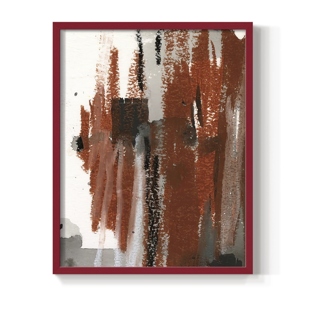 Loft Pastel V Framed Print in Red Solid Wood Framed Print No Nail Hanging