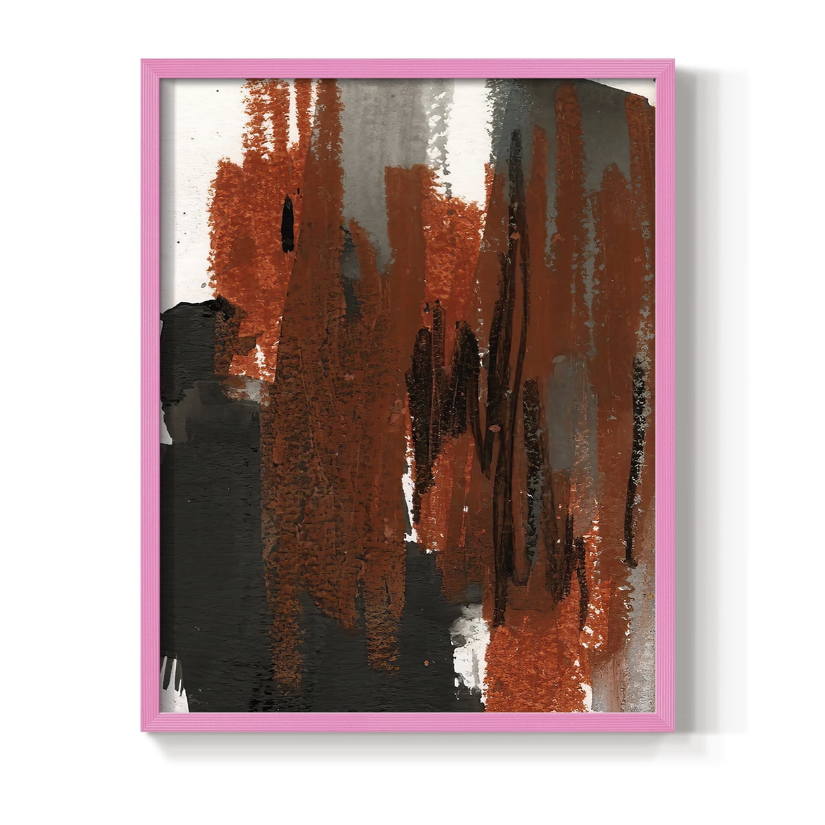 Loft Pastel VI Framed Print in Pink Solid Wood Framed Print No Nail Hanging