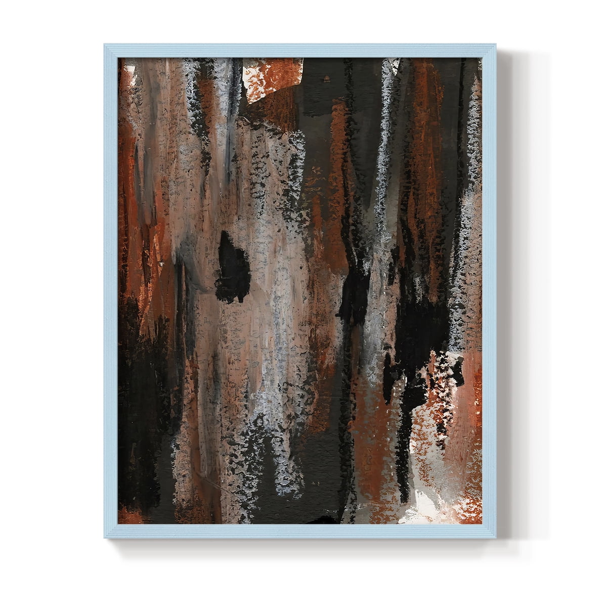Loft Pastel VII Framed Print in Blue Solid Wood Framed Print No Nail Hanging
