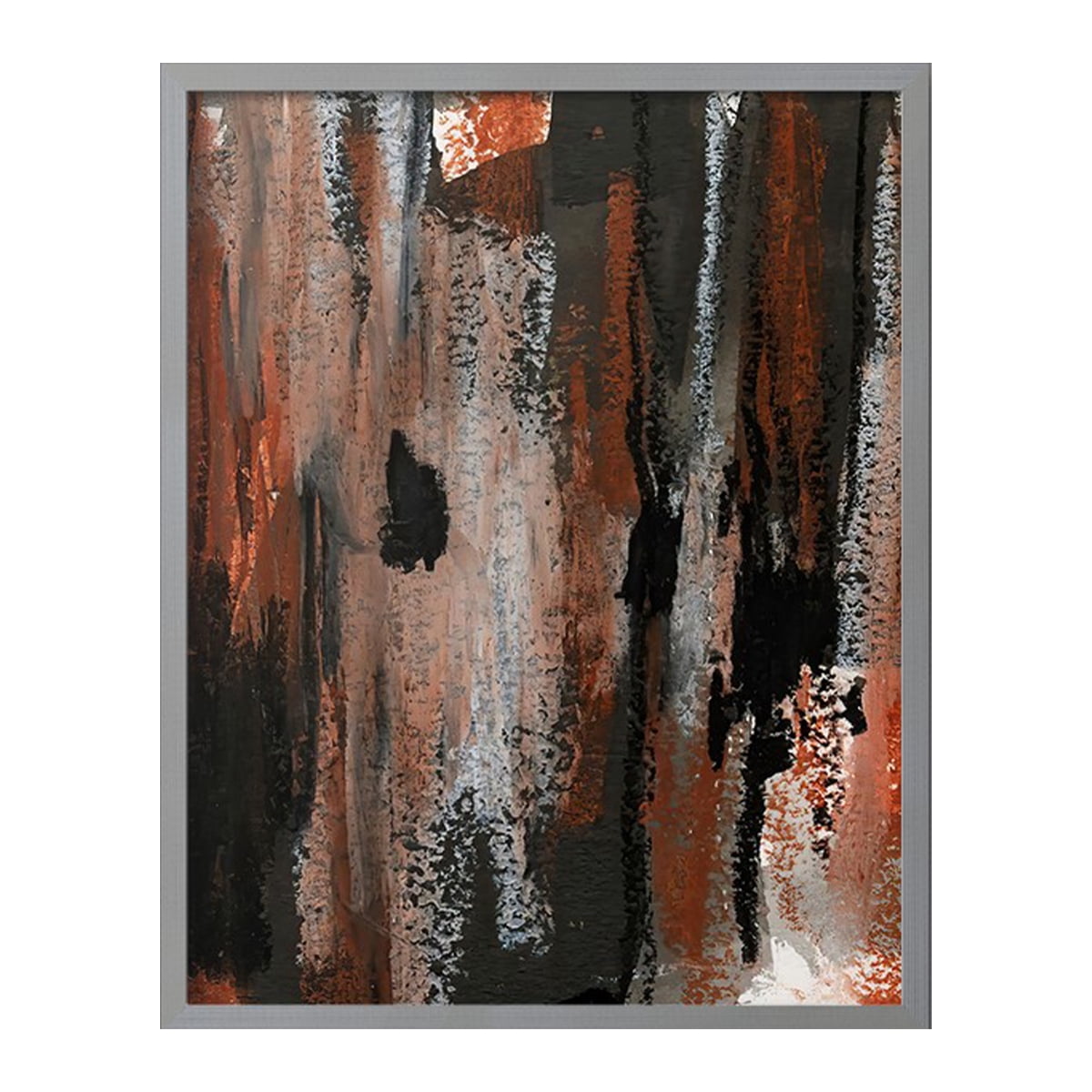 Loft Pastel VII Framed Print in Gray Solid Wood Framed Print No Nail Hanging