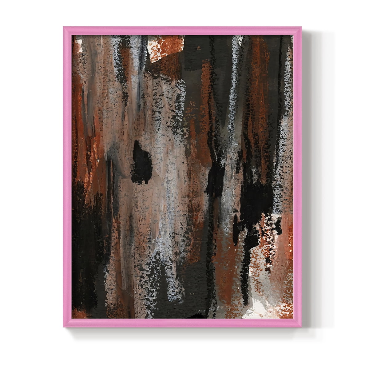 Loft Pastel VII Framed Print in Pink Solid Wood Framed Print No Nail Hanging