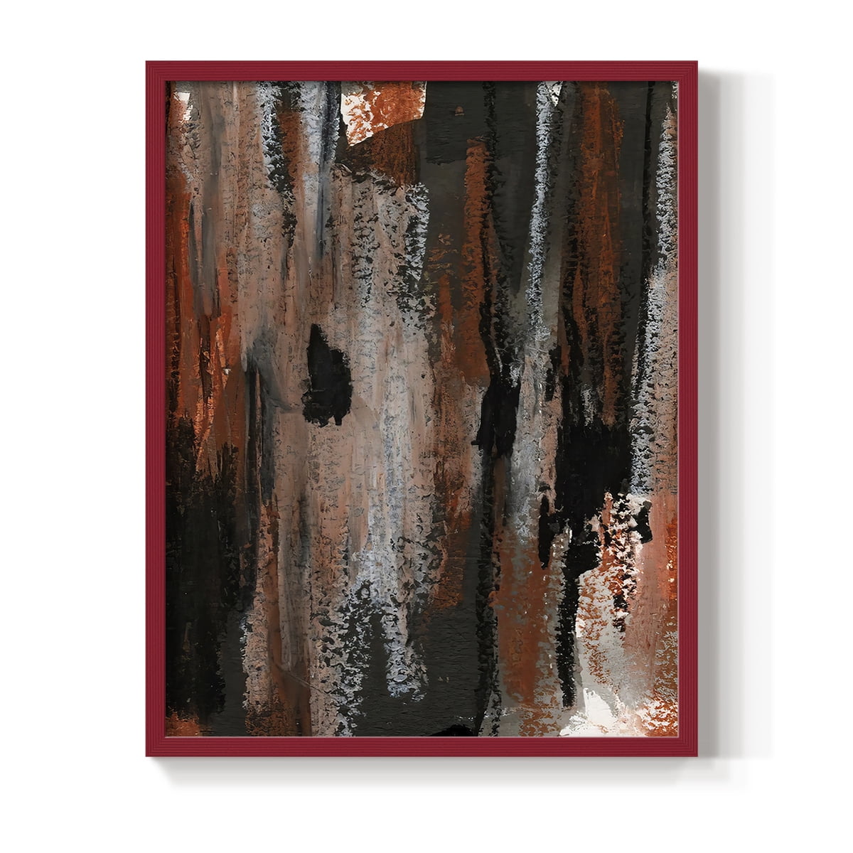 Loft Pastel VII Framed Print in Red Solid Wood Framed Print No Nail Hanging