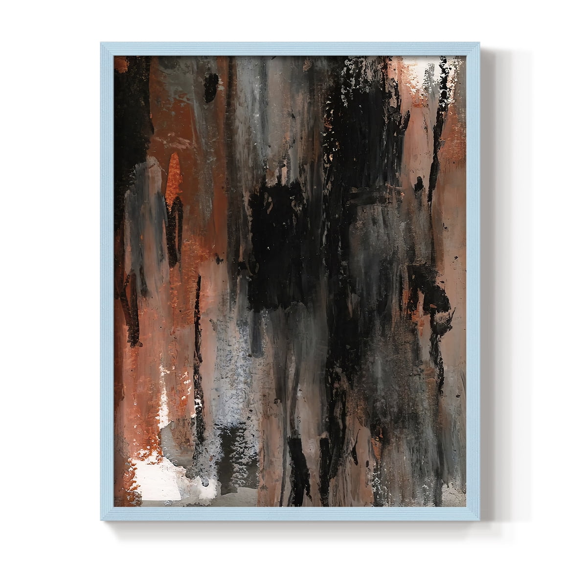 Loft Pastel VIII Framed Print in Blue Solid Wood Framed Print No Nail Hanging