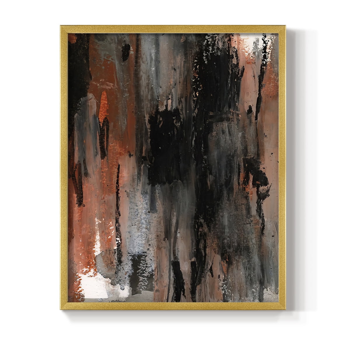Loft Pastel VIII Framed Print in Gold Solid Wood Framed Print No Nail Hanging