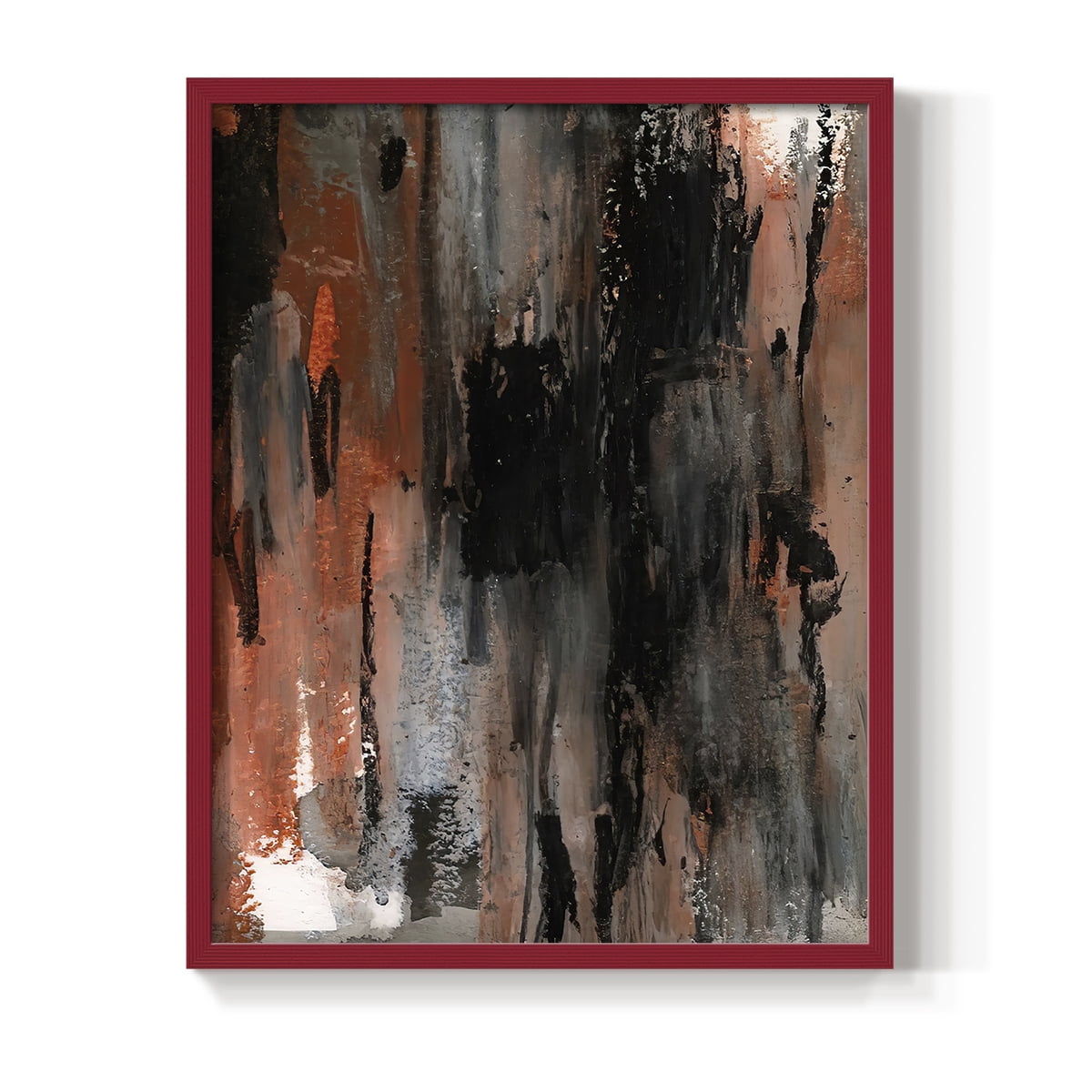 Loft Pastel VIII Framed Print in Red Solid Wood Framed Print No Nail Hanging