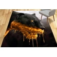 thumbnail image 1 of Loft Rug, Non Slip Rugs, Animal Rug, Small Rug, Soft Rug, Black and Gold Panther Rug, Dining Room Rugs, Big Cat Rug, Office Decor Rugs, 2.6'x9.2' - 80x280 cm, 1 of 8
