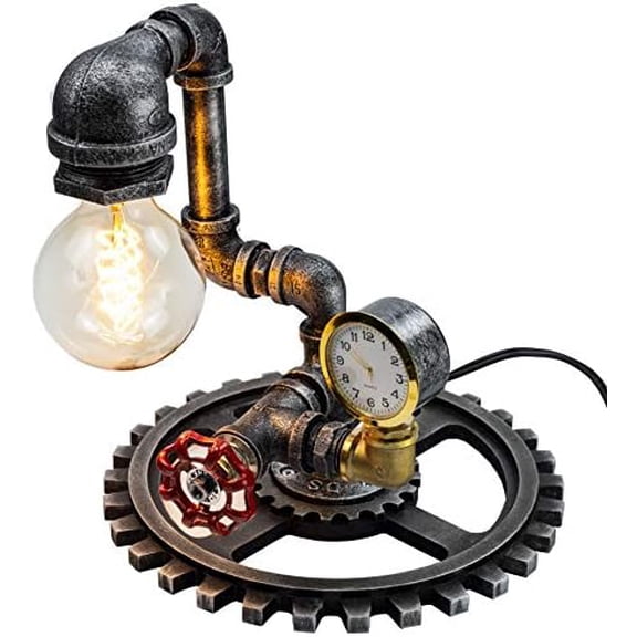 Loft Style Vintage Metal Dimmable Table Lamp with Wood Base, Sam, Steampunk Industrial, Night Light, Desk Light, QTF-SJ01$$Tools & Hardware Other