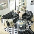 thumbnail image 1 of Loft Tufted Upholstered Faux Leather Loveseat and Armchair Set-EEI-4102, 1 of 5