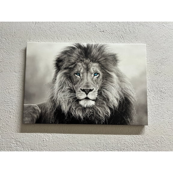 Loft Wall Art, Animal Canvas Art, Wild Animal Wall Art, Blue Eyed Lion Printed Canvas, Wildlife Canvas, Lion Wall Decor, Wild Lion Canvas Art, Canvas Wall Decor - 4P-Gallery Wrapped