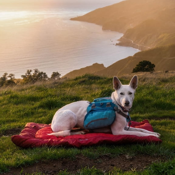 Loft Wander Dog Bed - Travel-Friendly Comfort Roll - Water Resistant Top - Microtomic Ripstop Material - Portable Bed Roll - Non-Slip Bottom - Chili Red - Medium