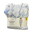 thumbnail image 1 of Loft Women's Notch Collar Short Sleeve and Drawcord Sleep Capri Pant Set (Blue Floral, L), 1 of 2