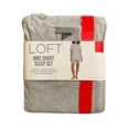thumbnail image 1 of Loft Women's Soft Short Sleeve Top & Bike Short Sleep Set (Grey, S), 1 of 2
