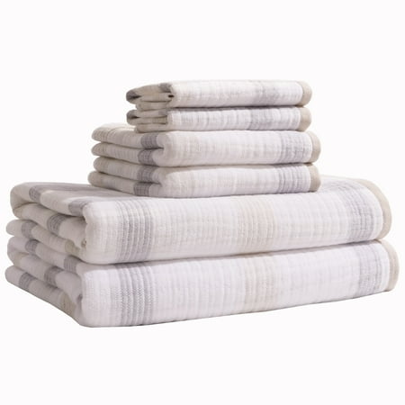 Loft by Loftex New Generation Stripped 6-Piece Towel Set,Beige