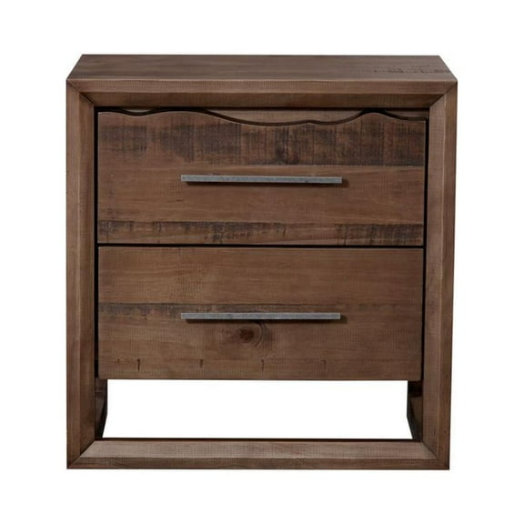 Lofton 2-drawer Mocha Brown Wood Nightstand