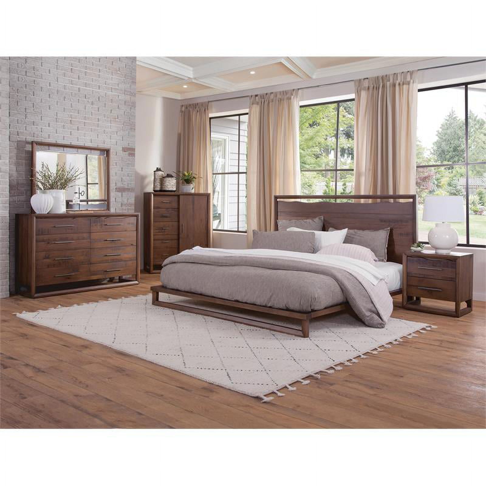 Lofton 4-piece Queen Size Mocha Brown Wood Bedroom Set - Walmart.com