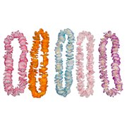 Loftus Hawaiian Luau Party Colorful Pastel 36" Fabric Leis, Assorted, 12 Pack