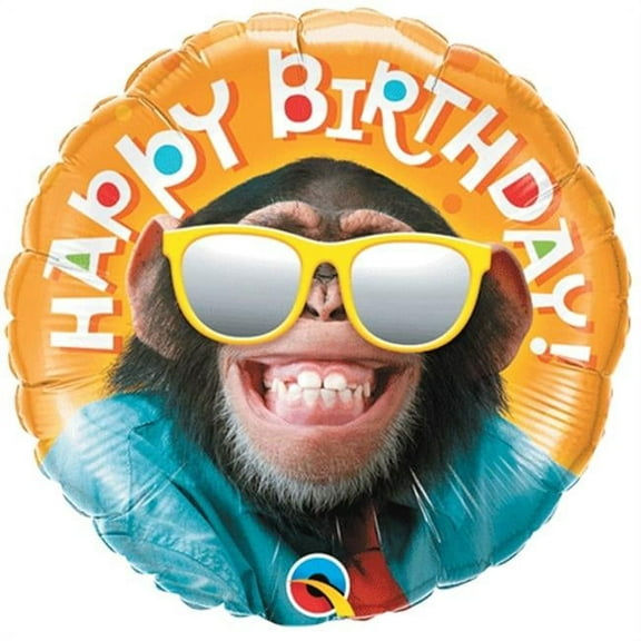 Loftus International 18 in Assorted Birthday Smiling Chimp Balloon