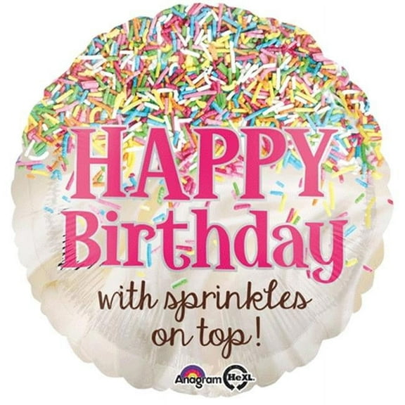 Loftus International  18 in. Sprinkles on Top Birthday HX Party Balloon - Assorted - 18in.