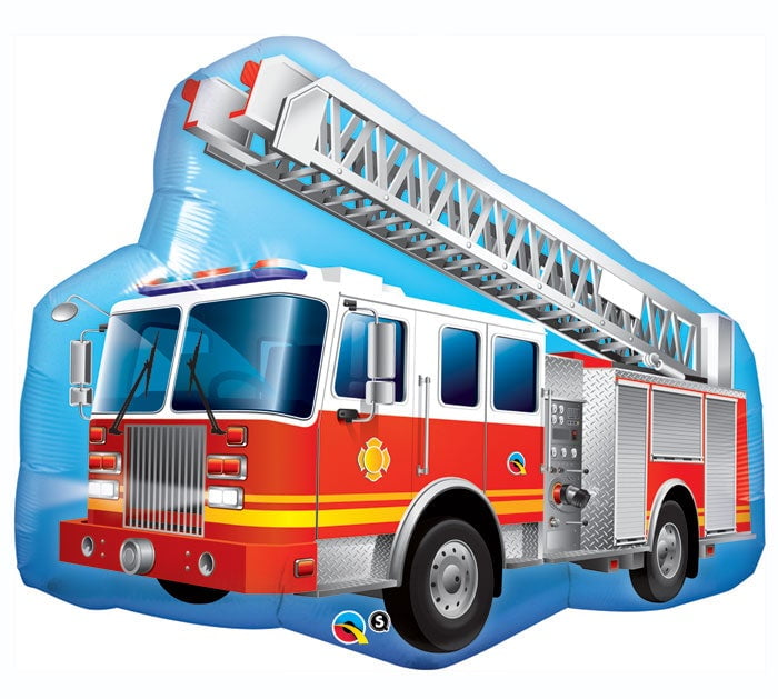 SHINDIGZ Loftus International 36 in. Red Fire Truck Helium Shape Balloon - Red - 36in.