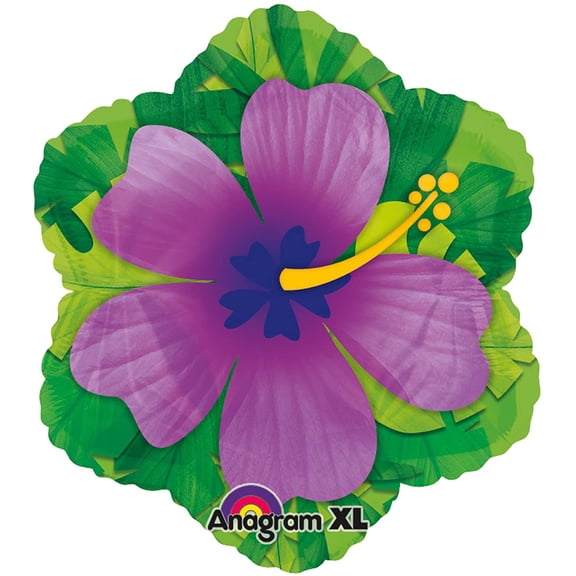 Purple Hibiscus Flower Balloon ( Each )