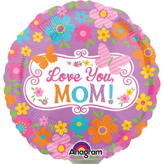 Loftus International A3-2476 Love Mom Flowers & Butterflies Mini Party Balloon
