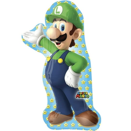 Loftus International A3-4837 20 x 38 in. Mario Bros. Luigi Super Shape Balloon