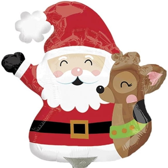 Loftus International A3-6084 Santa & Reindeer Mini Shape Balloon
