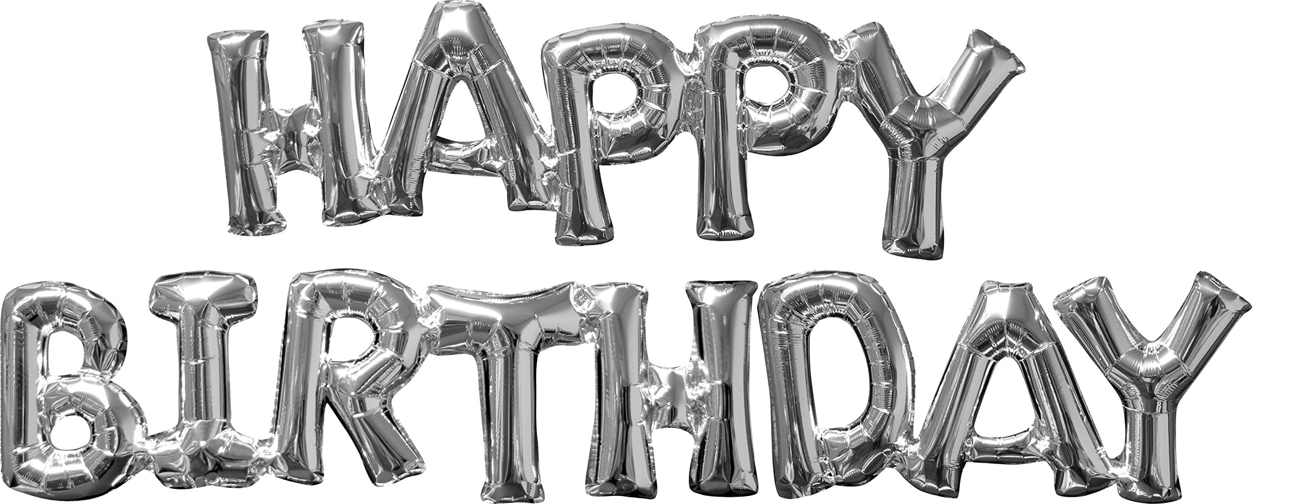 Amscan International 3609701 Happy Birthday Foil Balloon, Silver