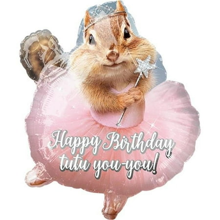 Loftus International A3-6387 18 in. Avanti Ballerina Birthday Chipmunk Junior Shape Balloon