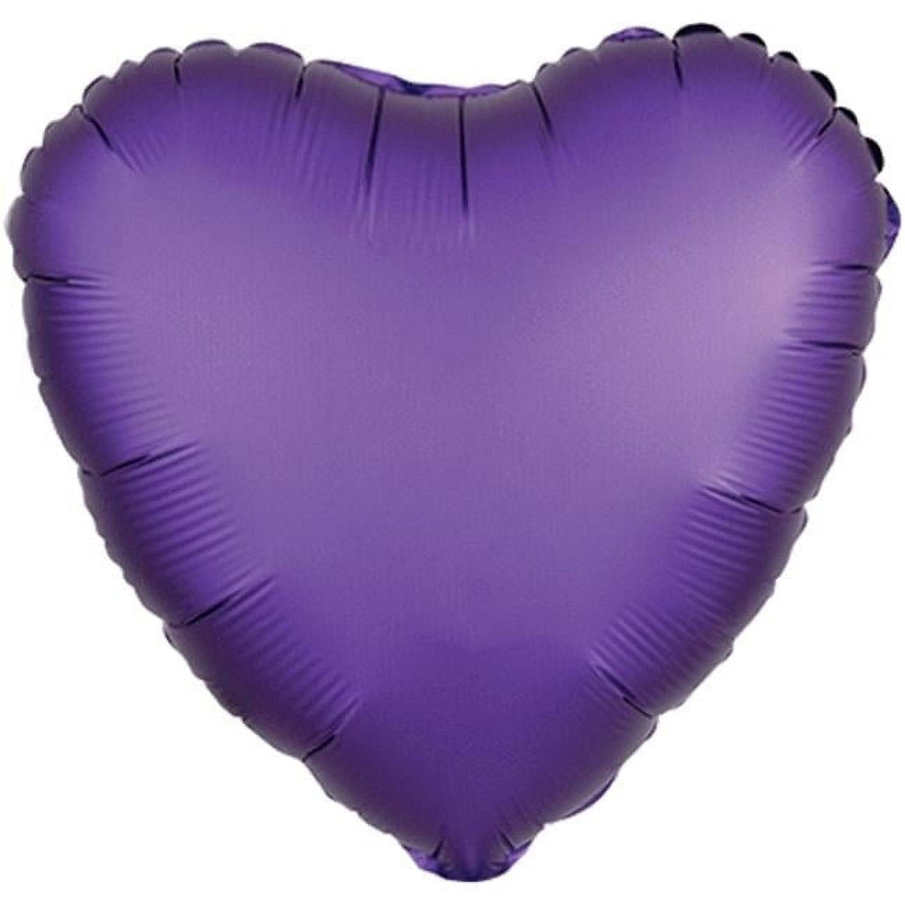 Loftus International A3-6818 18 in. Purple Royale Heart Satin Luxe HX Balloon