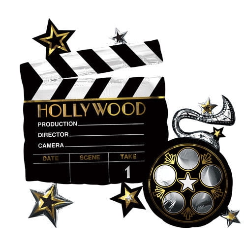 30" Lights Camera Action Hollywood Supershape Foil Mylar Balloon