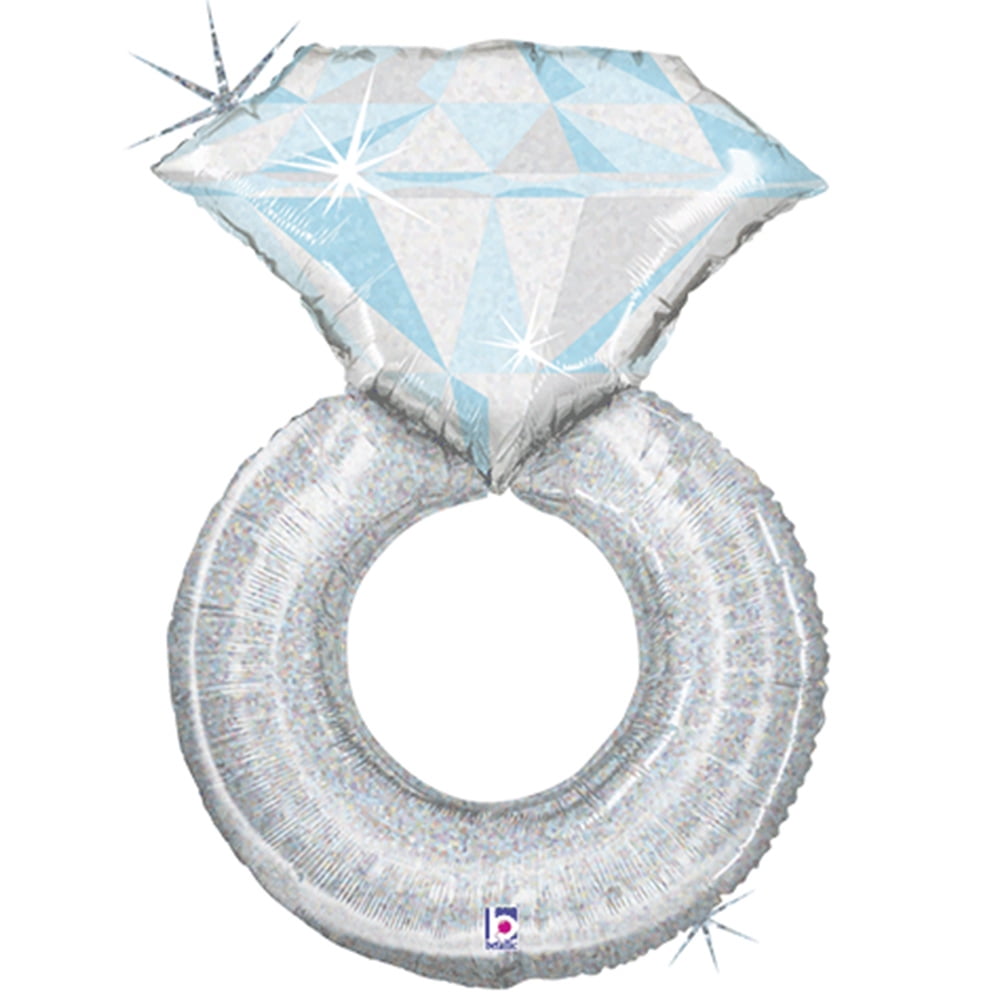 Loftus International B3-5366 38 in. Platinum Wedding Ring Holographic Balloon