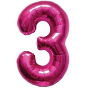 Loftus International KV-00137 34 in. Number 3 Magenta Balloon