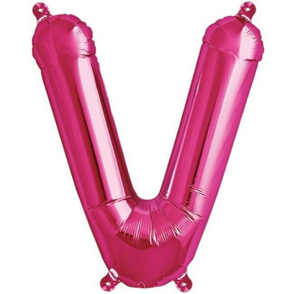 Loftus International KV-00526 16 in. Letter V Magenta Balloon