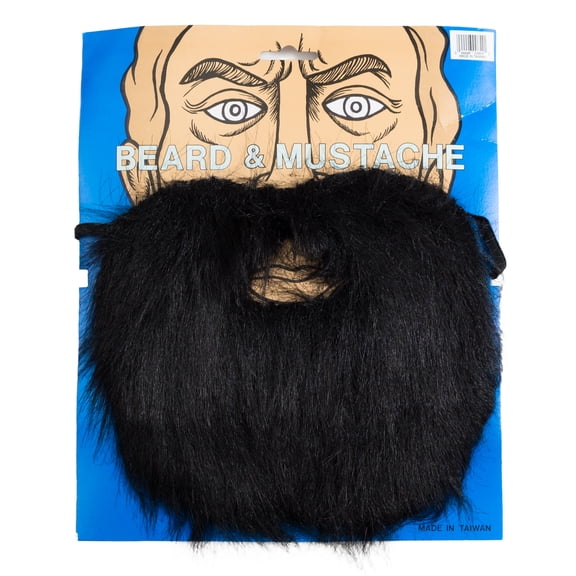 Lumberjack Mountain Man Halloween Synthetic Fiber Beard & Moustache Set, For Adult, Black, One Size