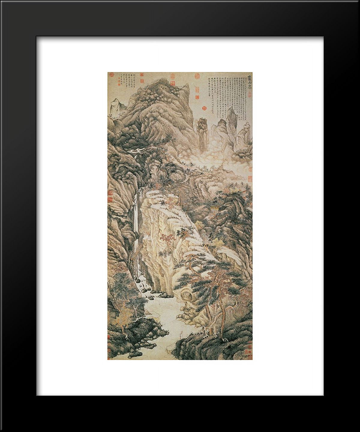 Lofty Mount Lu 20x24 Framed Art Print by Shen Zhou